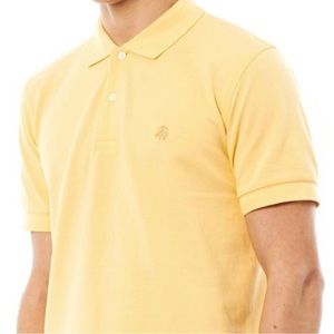 Brooks Brothers Performance Knit Yellow Polo Shirt Cotton Sz XL EUC.
